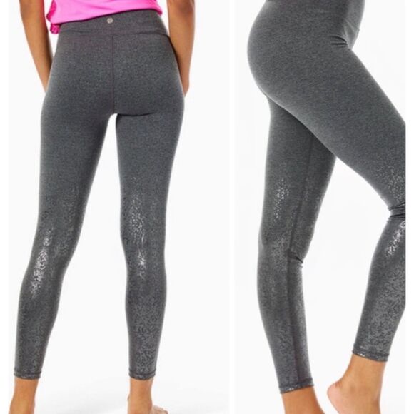 Lily Pulitzer Weekender High Rise Leggings Charcoal Anything Possible Size XXL - Picture 1 of 6